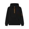 CR06 Atlas Adults Quarter Zip Hoodie Black / Neon Orange colour image